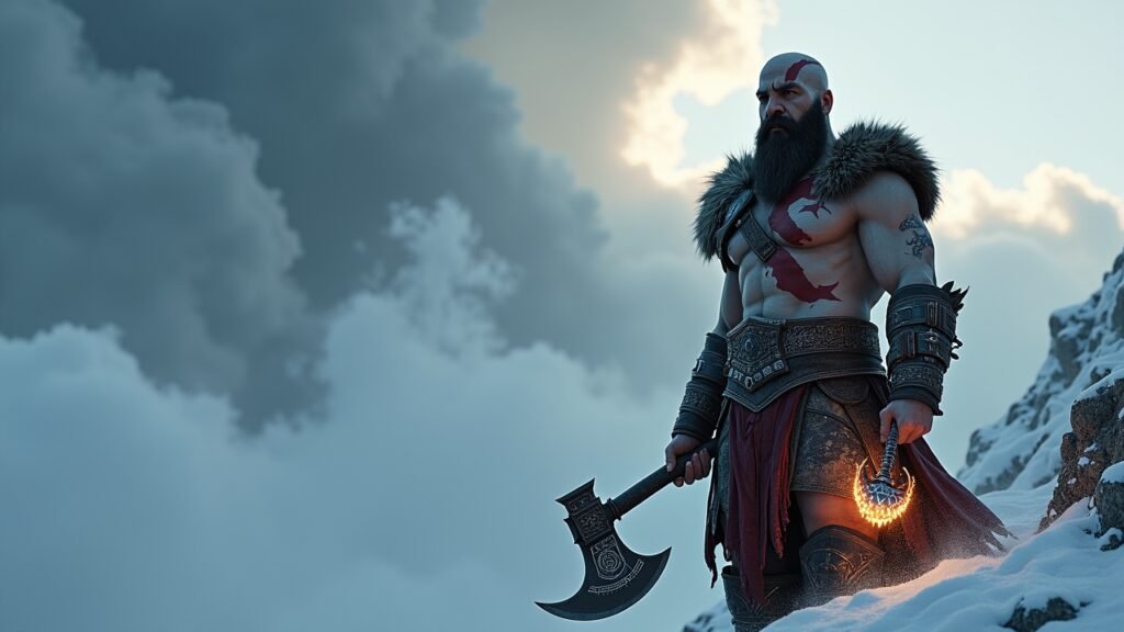 Kratos equipped
